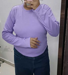 Lavender Textured Long Sleeve Top