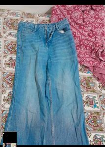 Blue Wide Leg Jeans