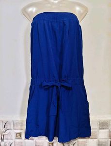 Vibrant Blue Strapless Mini Dress
