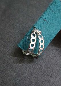 Silver Hoop Earrings with Circle Design