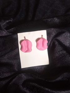 Pink Rose Petal Earrings