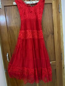 Elegant Red Ethnic Gown with duppta