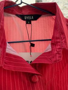 combo Chic Pinstripe Bell Sleeve fitted shirts