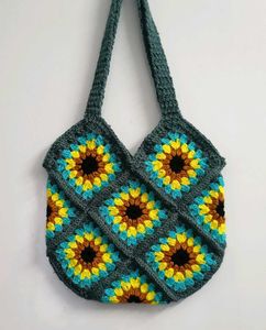 Crochet 🧶 Granny Square Tote Bag