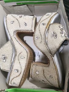 Embellished Wedge Sandals party wear
