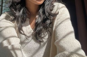 Cozy Cream V-Neck Knit Sweater