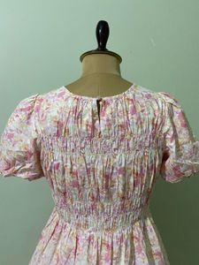Decent Floral Smocked Puff sleeve Dress