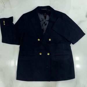 Uniqlo Classic Double Breasted Black Blazer