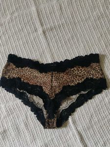 Leopard Print Lace Trim Briefs