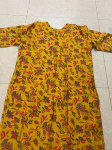 Yellow Floral Print Kurta with Palazzo