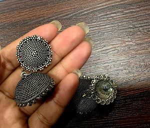 Oxidised Necklace with Earrings Set