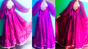 Beautiful Handmad only gown with stylish sleeves