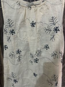Embroidered Cotton Sleeveless Top