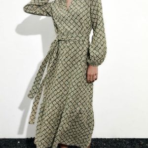 Zara Limited Edition Printed Bohemian Midi Dress