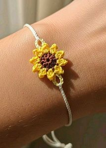 Handmade Crochet Sunflower Bracelets