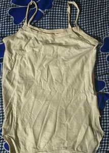 Cream Spaghetti Strap Tank Top