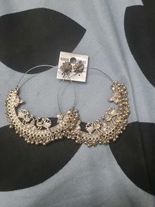 Oxidized Silver Jhumka Earrings