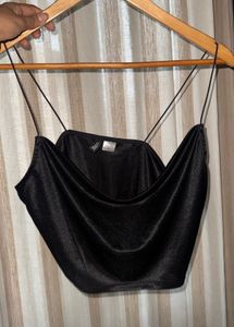 Satin Black Cami Top