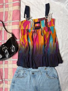 Boho Smocked Tie-Dye Tank Top