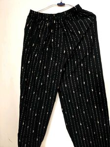 Stylish Black Striped Crop Top &amp; Palazzo Set