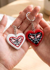 2x Spider-Man Heart Keychains (Pair)