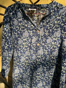 Blue Floral Print Kurta