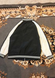 varsity sliver zip embroidery y2k jacket