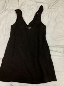 Black Buckle Strap Mini Dress