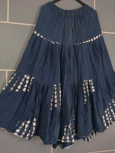 Blue Printed Long Skirt