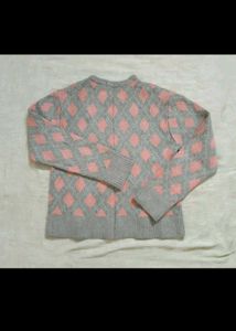 Argyle Pattern Boxy cable knit sweater