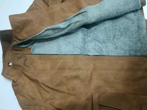 Brown Faux Suede Moto Jacket