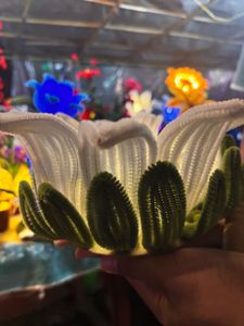 White Flower Showpiece with Lights