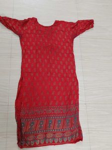 Red Paisley Print Kurta