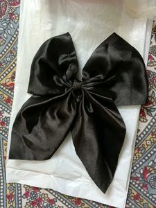 Elegant Black Satin Bow Hair Clip