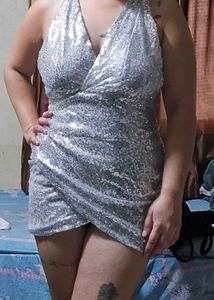 Sparkling Silver Sequin Dress