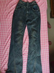 Flared Jeans with Split Detail