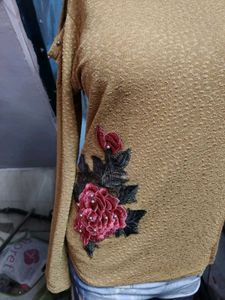 Embellished Cold Shoulder Top