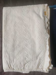 Blue Embroidered Cotton 1 Pants