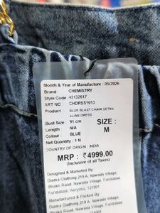 Blue blast chain detail A-Line dress size M