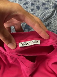 ZARA - Neon pink Oversized tee - Size: M