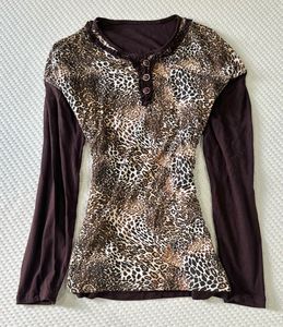 Leopard Print Long Sleeve Top