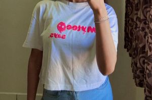 White Graphic Print Tee