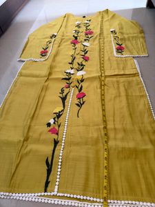 Embroidered Yellow Kurta