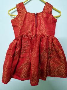 New Unused Red Silk Frock