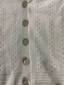 White Button-Up Cardigan Top