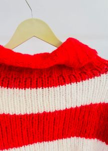 🧣Chunky Knit Striped Turtleneck Sweater