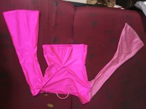 Hot Pink One Shoulder Bell Sleeve Top