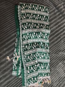 Elegant Green Embroidered Dupatta