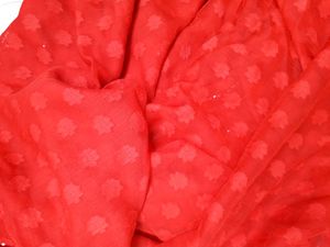 Red &amp; Blue Embellished Saree