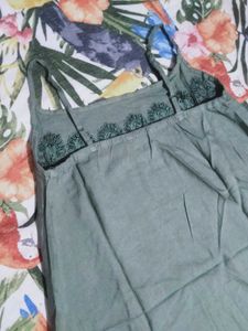 Green Lace Trim Cami Top